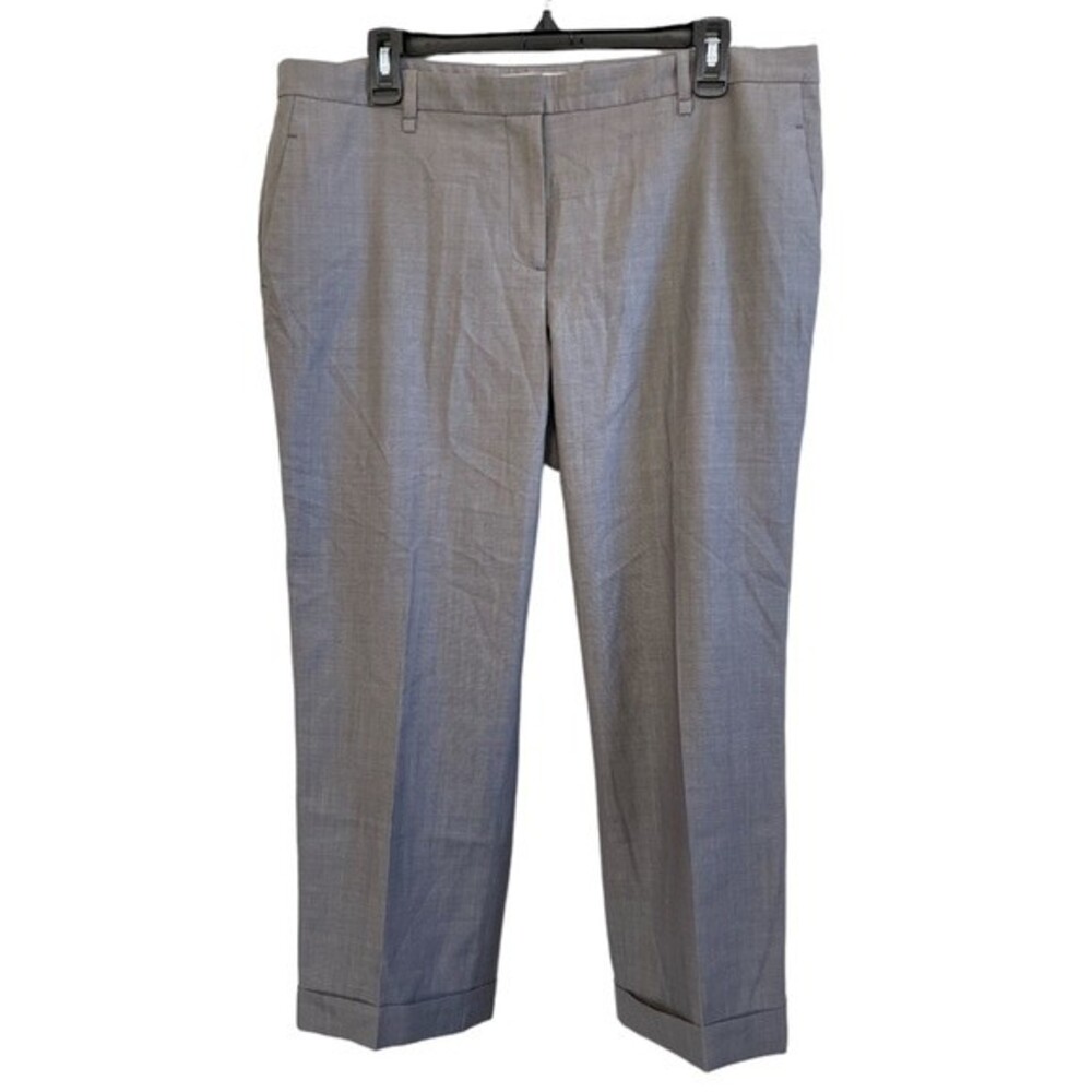 Ann Taylor Loft 100% Wool Gray Cuffed Capris Size 14
